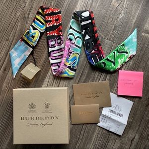 Burberry Graffiti Collection Silk Twilly BNWB